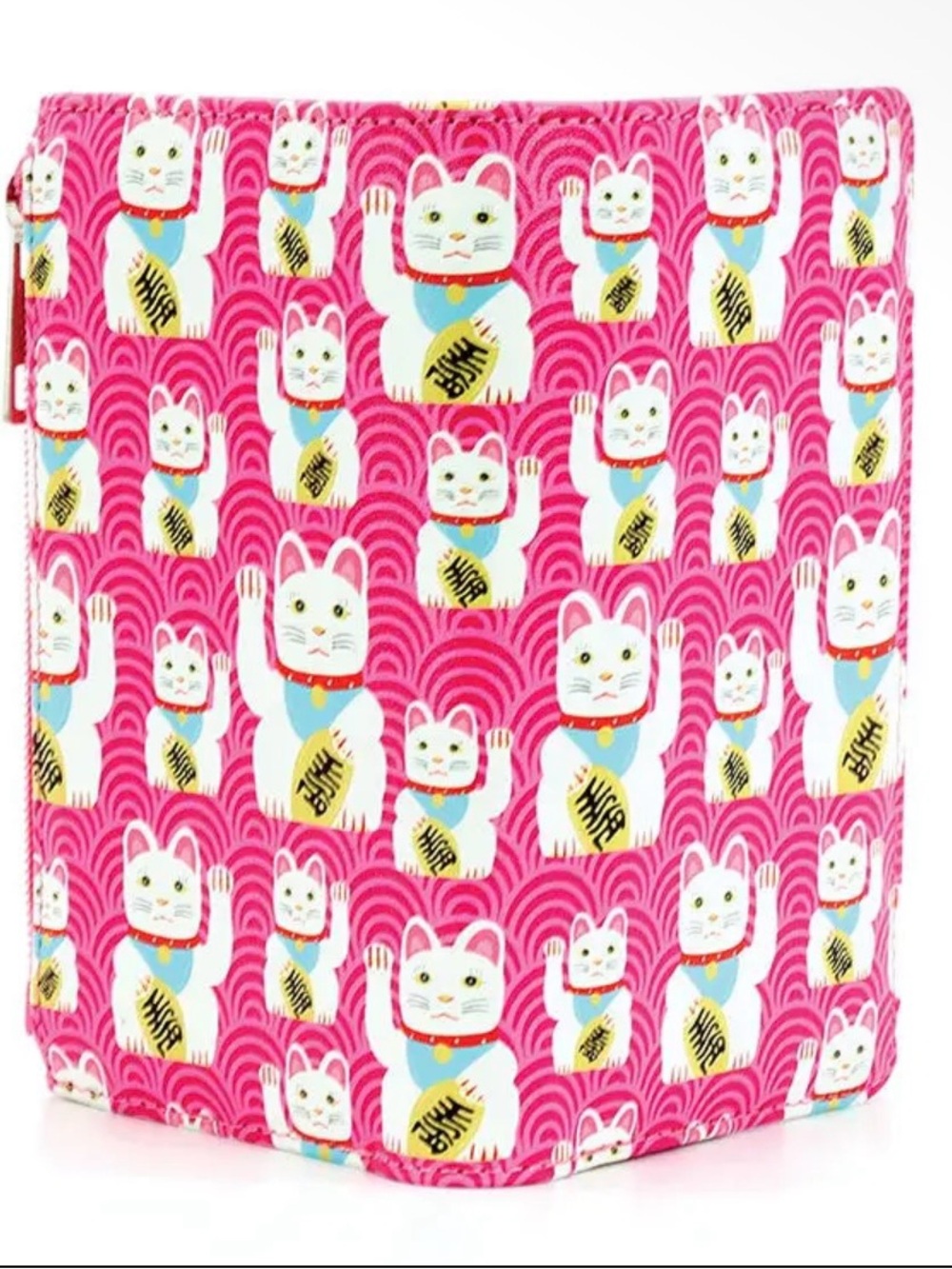 Pink Lucky Cat Zip Wallet - Picture 2 of 4